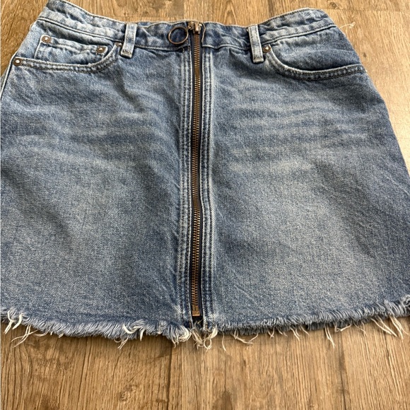We The Free • Zipper Front Denim Mini Skirt - Picture 5 of 12